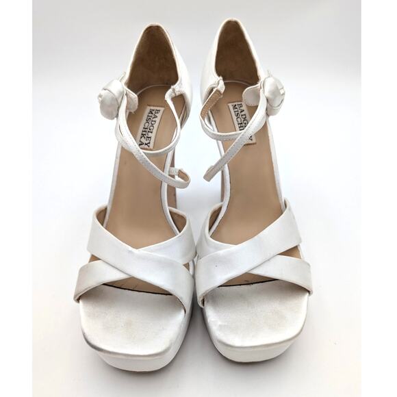 Badgley Mischka Jayleen Chunky Platform Sandals Women's White Size US8 EU38.5 - Picture 13 of 13